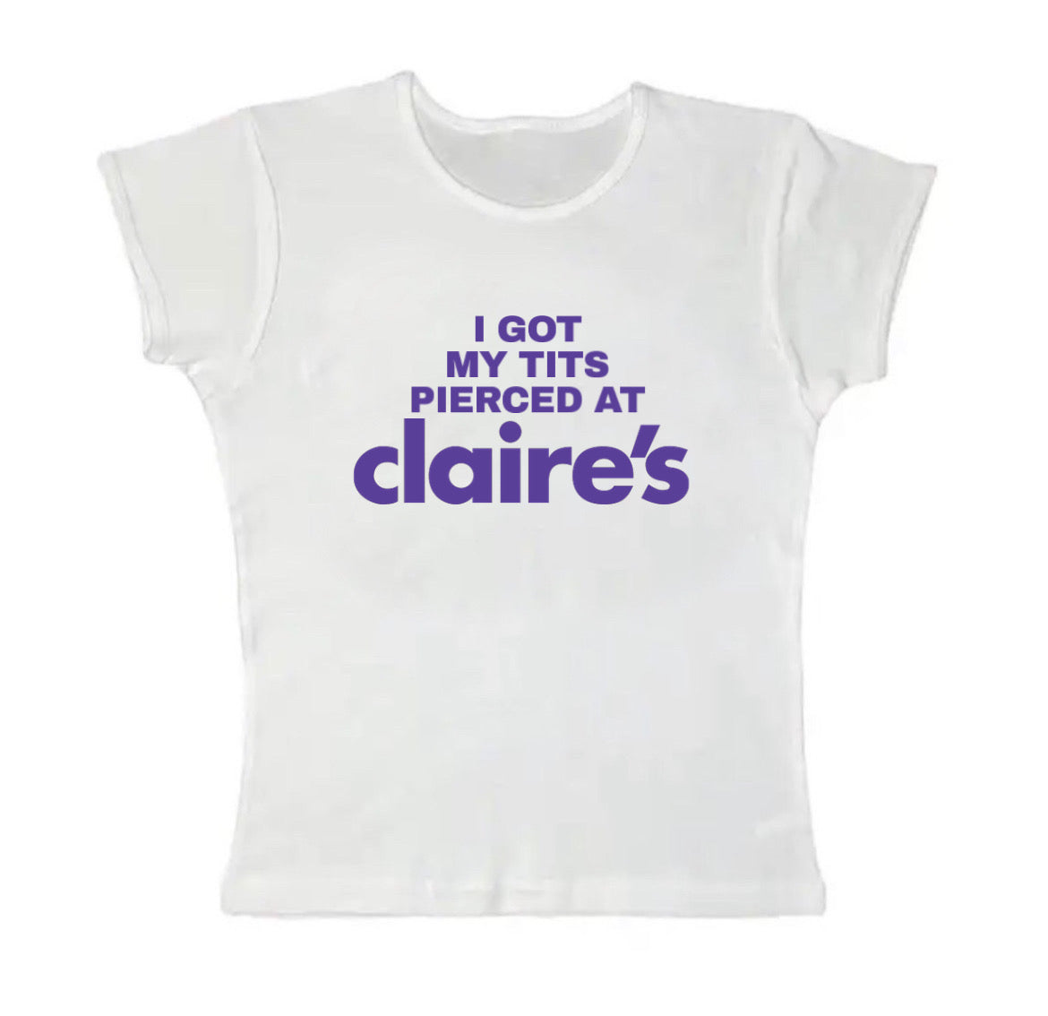pierced at claire’s baby tee