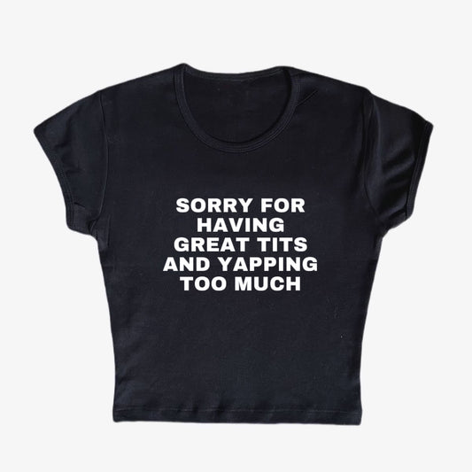 great tits and yapping too much baby tee