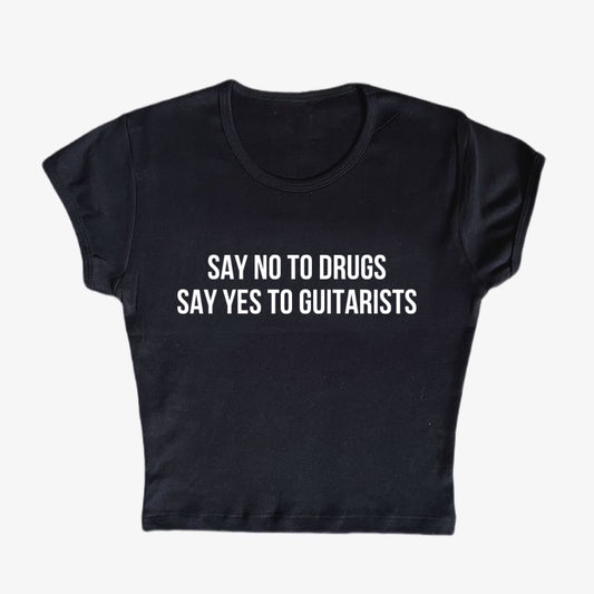 say yes to guitarists baby tee