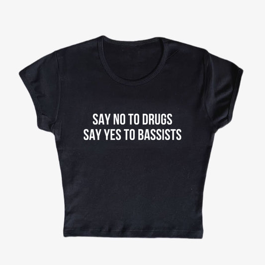 say yes to bassists baby tee